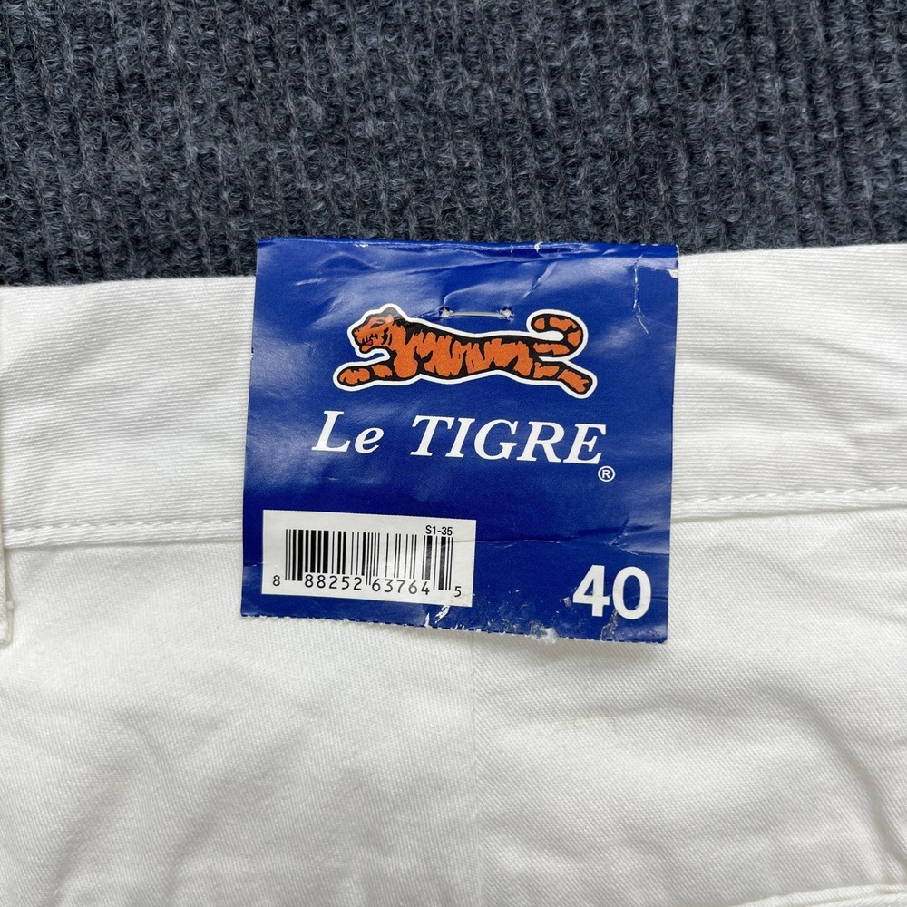 Le Tigre Mens Chino Shorts White Size 40 NWT Vintage Style Preppy Cotton Twill - Picture 6 of 11